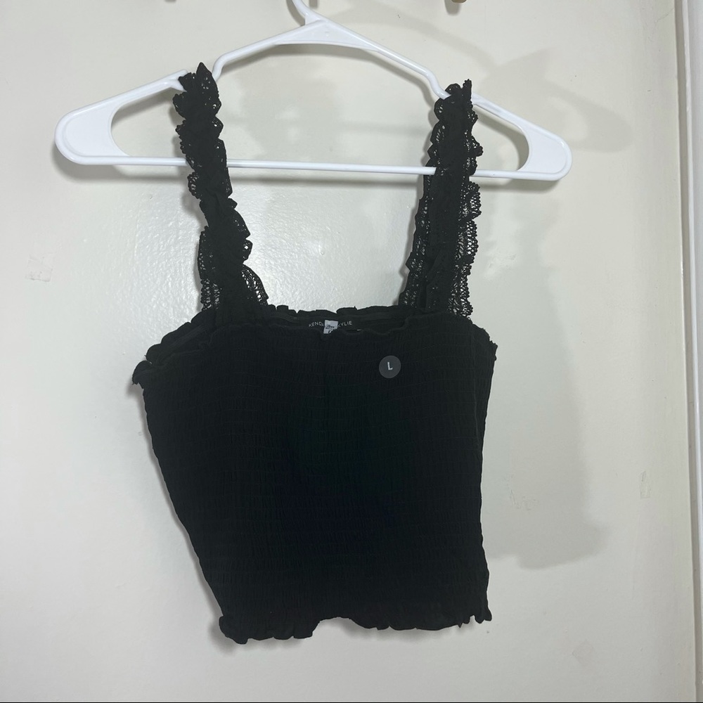 Kendall & Kylie Scrunch Cropped Tank Top